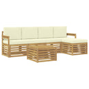 vidaXL Kültéri kanapé szett 6 pcs Fehér és Krém színű 59 x 59 x 37 cm