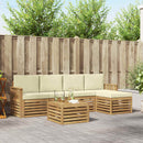 vidaXL Kültéri kanapé szett 6 pcs Fehér és Krém színű 59 x 59 x 37 cm