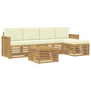 vidaXL Kültéri kanapé szett 6 pcs Fehér és Krém színű 59 x 59 x 37 cm