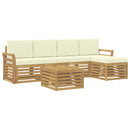 vidaXL Kültéri kanapé szett 6 pcs Fehér és Krém színű 59 x 59 x 37 cm