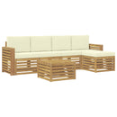 vidaXL Kültéri kanapé szett 6 pcs Fehér és Krém színű 59 x 59 x 37 cm