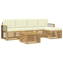 vidaXL Kültéri kanapé szett 6 pcs Fehér és Krém színű 59 x 59 x 37 cm