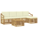 vidaXL Kültéri kanapé szett 6 pcs Fehér és Krém színű 59 x 59 x 37 cm
