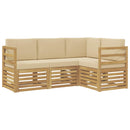 vidaXL Ülőgarnitúrák 4 pcs Fehér és Bézs 185,5 x 126,5 x 73 cm