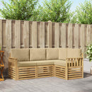 vidaXL Kültéri kanapé szett 4 pcs Fehér és Bézs 187,5 x 128,5 x 73 cm