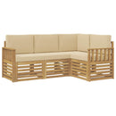 vidaXL Kültéri kanapé szett 4 pcs Fehér és Bézs 187,5 x 128,5 x 73 cm