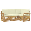 vidaXL Ülőgarnitúrák 4 pcs Fehér és Krém színű 190 x 130,5 x 73 cm