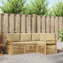 vidaXL Ülőgarnitúrák 4 pcs Fehér és Bézs 190 x 130,5 x 73 cm