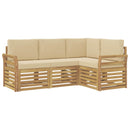vidaXL Ülőgarnitúrák 4 pcs Fehér és Bézs 190 x 130,5 x 73 cm