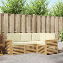 vidaXL Ülőgarnitúrák 4 pcs Fehér és Krém színű 191 x 132,5 x 73 cm