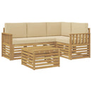 vidaXL Kültéri kanapé szett 5 pcs Fehér és Bézs 59 x 59 x 37 cm