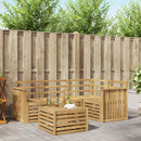 vidaXL Kültéri kanapé szett 5 pcs Fehér 59 x 59 x 37 cm Tömör Akácfa