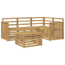 vidaXL Kültéri kanapé szett 5 pcs Fehér 59 x 59 x 37 cm Tömör Akácfa