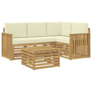 vidaXL Kültéri kanapé szett 5 pcs Fehér és Krém színű 59 x 59 x 37 cm