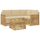 vidaXL Kültéri kanapé szett 5 pcs Fehér és Bézs 59 x 59 x 37 cm