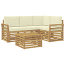 vidaXL Kültéri kanapé szett 5 pcs Fehér és Krém színű 59 x 59 x 37 cm
