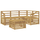 vidaXL Kültéri kanapé szett 5 pcs Fehér 59 x 59 x 37 cm Tömör Akácfa