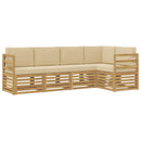 vidaXL Kültéri kanapé szett 5 pcs Fehér és Bézs 245 x 126,5 x 73 cm