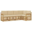 vidaXL Kültéri kanapé szett 5 pcs Fehér és Bézs 247 x 128,5 x 73 cm
