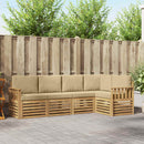 vidaXL Kültéri kanapé szett 5 pcs Fehér és Bézs 247 x 128,5 x 73 cm