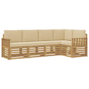 vidaXL Kültéri kanapé szett 5 pcs Fehér és Bézs 247 x 128,5 x 73 cm