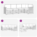 vidaXL Kültéri kanapé szett 5 pcs Fehér és Antracitszürke