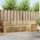 vidaXL Kültéri kanapé szett 5 pcs Fehér és Bézs 247 x 128,5 x 73 cm