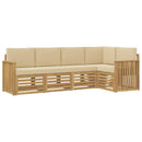 vidaXL Kültéri kanapé szett 5 pcs Fehér és Bézs 247 x 128,5 x 73 cm