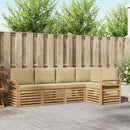 vidaXL Kültéri kanapé szett 5 pcs Fehér és Bézs 249 x 130,5 x 73 cm