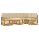 vidaXL Kültéri kanapé szett 5 pcs Fehér és Bézs 249 x 130,5 x 73 cm
