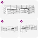 vidaXL Kültéri kanapé szett 5 pcs Fehér 251 x 132,5 x 73 cm