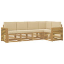 vidaXL Kültéri kanapé szett 5 pcs Fehér és Bézs 251 x 132,5 x 73 cm