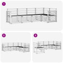vidaXL Kültéri kanapé szett 5 pcs Fehér 247 x 128,5 x 73 cm