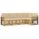 vidaXL Kültéri kanapé szett 5 pcs Fehér és Bézs 247 x 128,5 x 73 cm