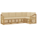 vidaXL Kültéri kanapé szett 5 pcs Fehér és Bézs 245 x 126,5 x 73 cm