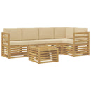 vidaXL Kültéri kanapé szett 6 pcs Fehér és Bézs 59 x 59 x 37 cm