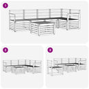 vidaXL Kültéri kanapé szett 6 pcs Fehér 59 x 59 x 37 cm Tömör Akácfa