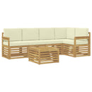 vidaXL Kültéri kanapé szett 6 pcs Fehér és Krém színű 59 x 59 x 37 cm