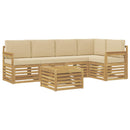 vidaXL Kültéri kanapé szett 6 pcs Fehér és Bézs 59 x 59 x 37 cm