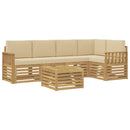 vidaXL Kültéri kanapé szett 6 pcs Fehér és Bézs 59 x 59 x 37 cm
