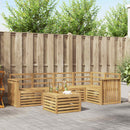 vidaXL Kültéri kanapé szett 6 pcs Fehér 59 x 59 x 37 cm Tömör Akácfa