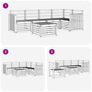 vidaXL Kültéri kanapé szett 6 pcs Fehér 59 x 59 x 37 cm Tömör Akácfa