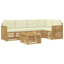 vidaXL Kültéri kanapé szett 6 pcs Fehér és Krém színű 59 x 59 x 37 cm