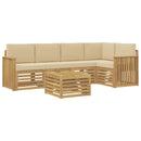 vidaXL Kültéri kanapé szett 6 pcs Fehér és Bézs 59 x 59 x 37 cm