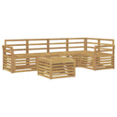 vidaXL Kültéri kanapé szett 6 pcs Fehér 59 x 59 x 37 cm Tömör Akácfa