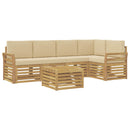 vidaXL Kültéri kanapé szett 6 pcs Fehér és Bézs 59 x 59 x 37 cm