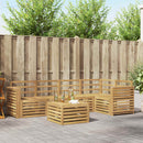 vidaXL Kültéri kanapé szett 6 pcs Fehér 59 x 59 x 37 cm Tömör Akácfa