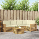 vidaXL Kültéri kanapé szett 6 pcs Fehér és Krém színű 59 x 59 x 37 cm