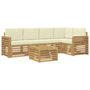 vidaXL Kültéri kanapé szett 6 pcs Fehér és Krém színű 59 x 59 x 37 cm