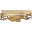 vidaXL Kültéri kanapé szett 6 pcs Fehér és Bézs 59 x 59 x 37 cm